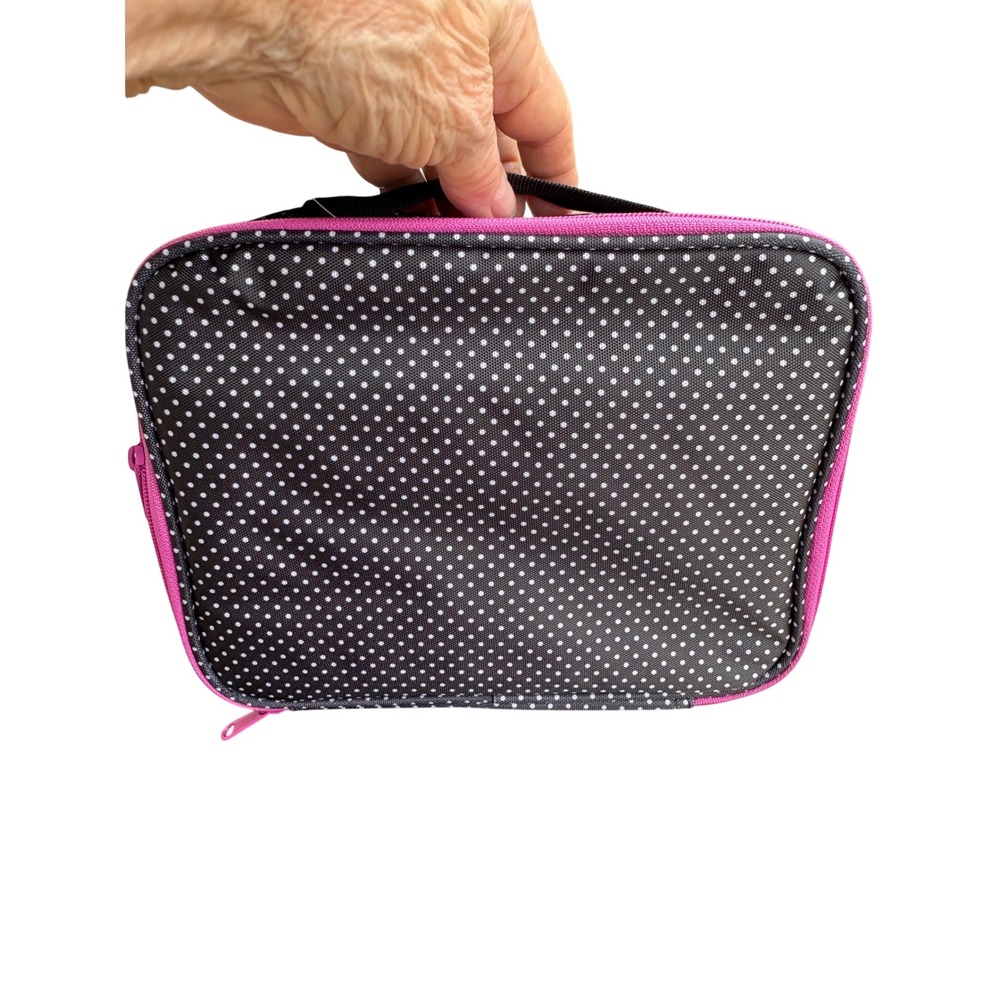 Bag & Carry Polka‎ Dot Hanging Toiletry Bag Travel Organizer Black Pink NWT